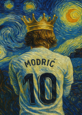 Luka Modric Starry Night Art