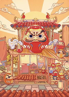 Traditional Japanese Daruma Doll Shop