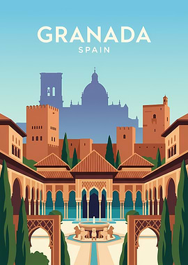 Granada Spain Travel Poster