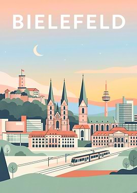 Bielefeld Cityscape Travel Poster