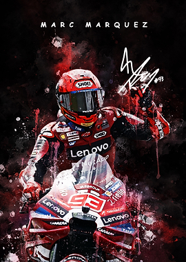 Marc Marquez MotoGP Watercolor Art