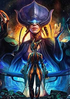 Warframe Lotus and Tenno Artwork