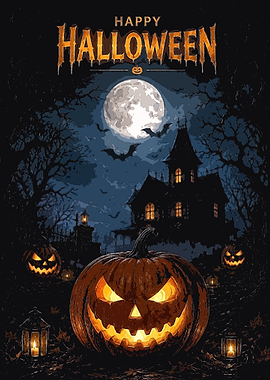 Spooky Halloween Night Scene