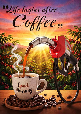 Life Begins After Coffee Poster