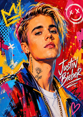 Justin Bieber Pop Art Portrait