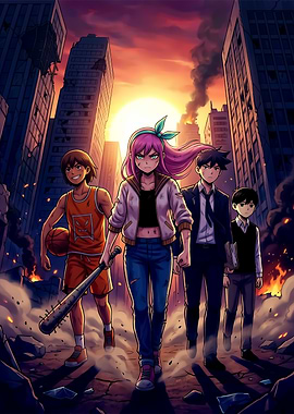 Omori Characters in Post-Apocalyptic City
