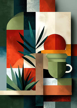 Abstract Geometric Still Life Art