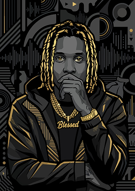 Lil Durk Digital Portrait Art