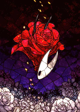 Hollow Knight Stained Glass Rose Art