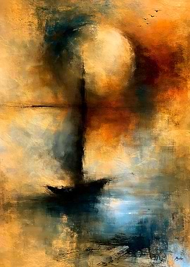 Luminous Atmospheric Abstract Modernism No. 01 – Sumi Light Passage Wall Art