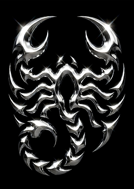 Chrome Metallic Scorpion Emblem
