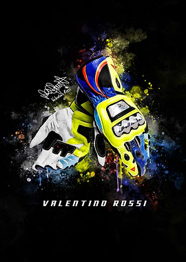Valentino Rossi Racing Gloves Art
