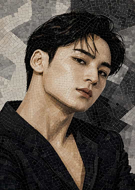 Mosaic Portrait of Mingyu Seventeen