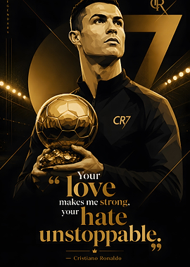 Cristiano Ronaldo Inspirational Gold Poster