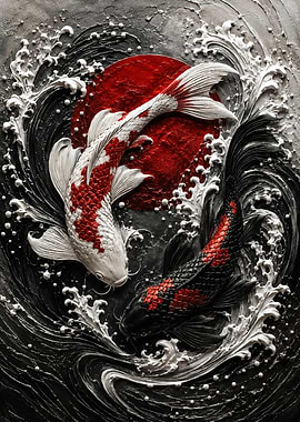 Koi Fish Yin Yang Art