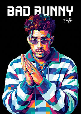 Bad Bunny Pop Art Portrait