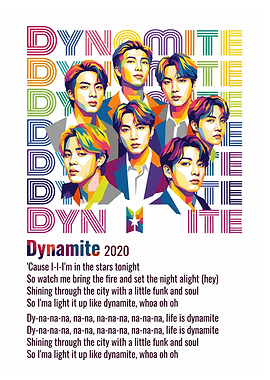 BTS Dynamite Pop Art Poster