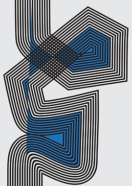 Abstract Geometric Line Art