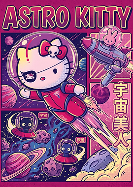 Astro Kitty Space Adventure Poster