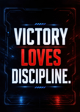 Victory Loves Discipline Motivational Poster