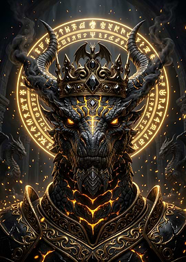 Majestic Armored Dragon King Portrait
