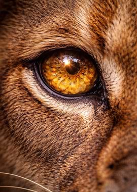 Extreme Close-up of Lion Eye