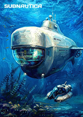 Subnautica Cyclops and Seamoth Underwater Art