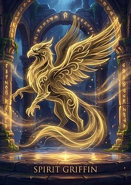 Golden Spirit Griffin Fantasy Art