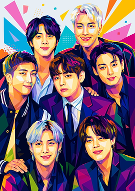 BTS Members Pop Art Portrait