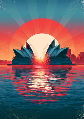 Sydney Opera House Sunset Poster