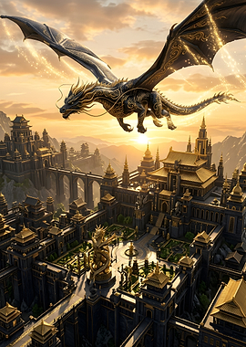 Golden Dragon Over Imperial Palace