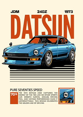 Vintage 1973 Datsun 240Z Poster