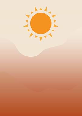 Minimalist Sun Over Abstract Hills