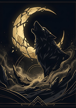 Wolf Howling at Shattered Moon