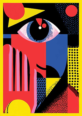 Abstract Geometric Eye Portrait