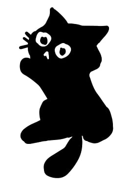 Minimalist Black Cat Silhouette