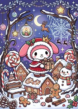 My Melody Christmas Gingerbread Village