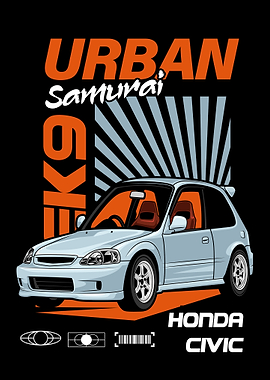 Urban Samurai Honda Civic EK9 Illustration