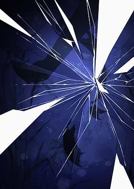 Abstract Shattered Glass Blue Background