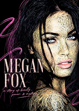 Megan Fox Scribble Art Portrait