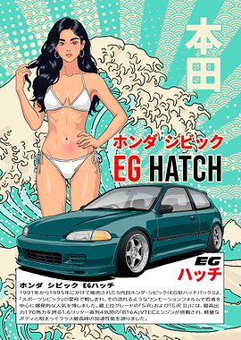Honda Civic EG Hatch Poster