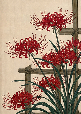 Red Spider Lily Floral Art