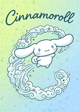 Cinnamoroll Floating on Clouds