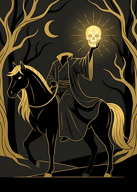 Headless Horseman with Glowing Skull