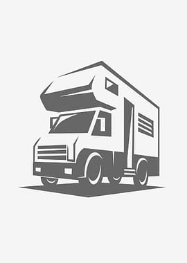 Minimalist Camper Van Graphic Icon