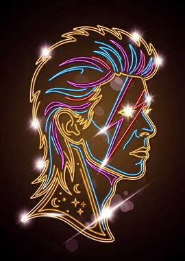 David Bowie Neon Portrait