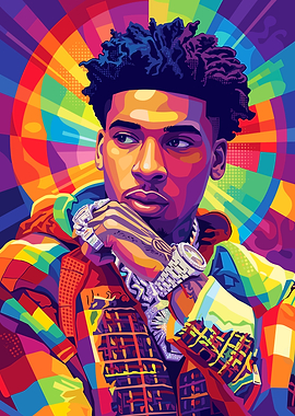 NLE Choppa Pop Art Portrait