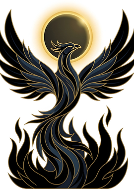 Black Phoenix Rising with Solar Eclipse