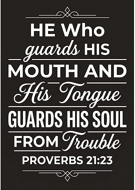 Proverbs 21:23 Inspirational Wall Art