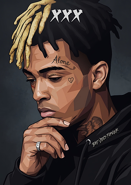 XXXTentacion Low Poly Digital Portrait